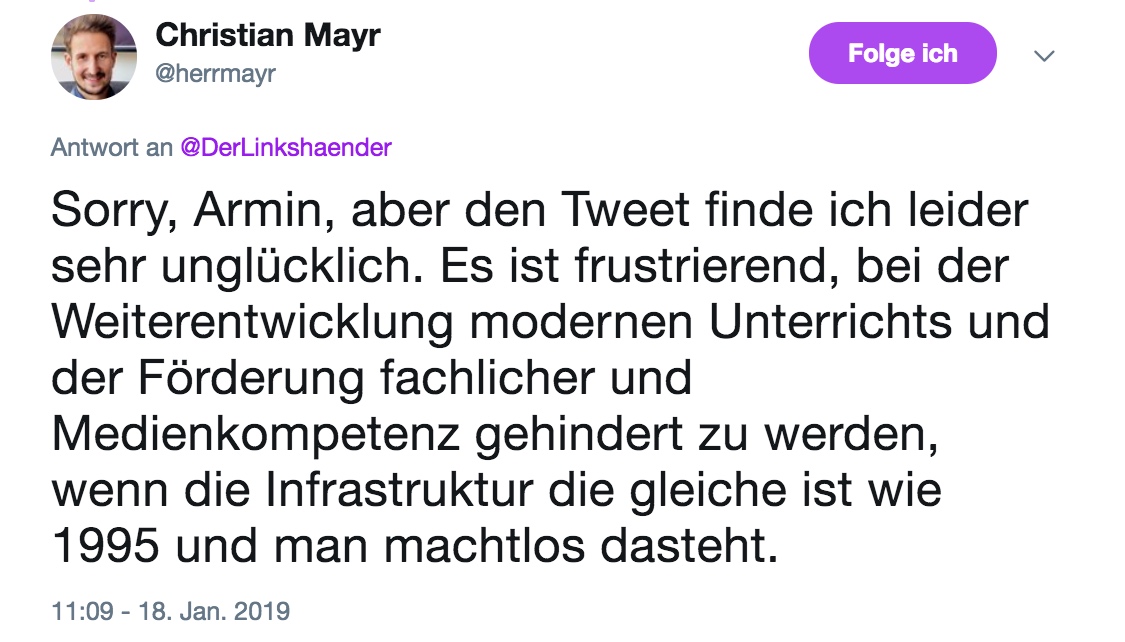 Der Tweet von Christian Mayr